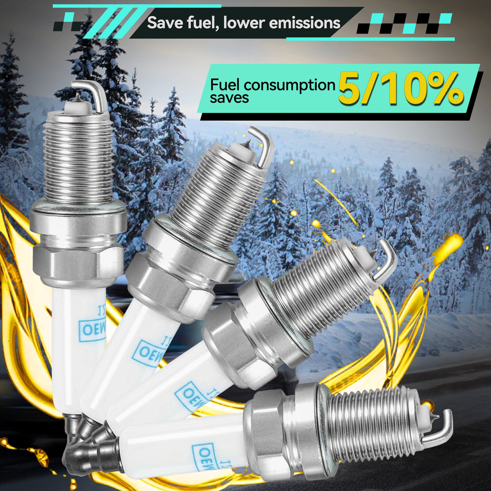 4Pcs For Buick Encore Chevy Cruze Trax 1.4L 11~2021 Iridium Spark Plugs 55576026