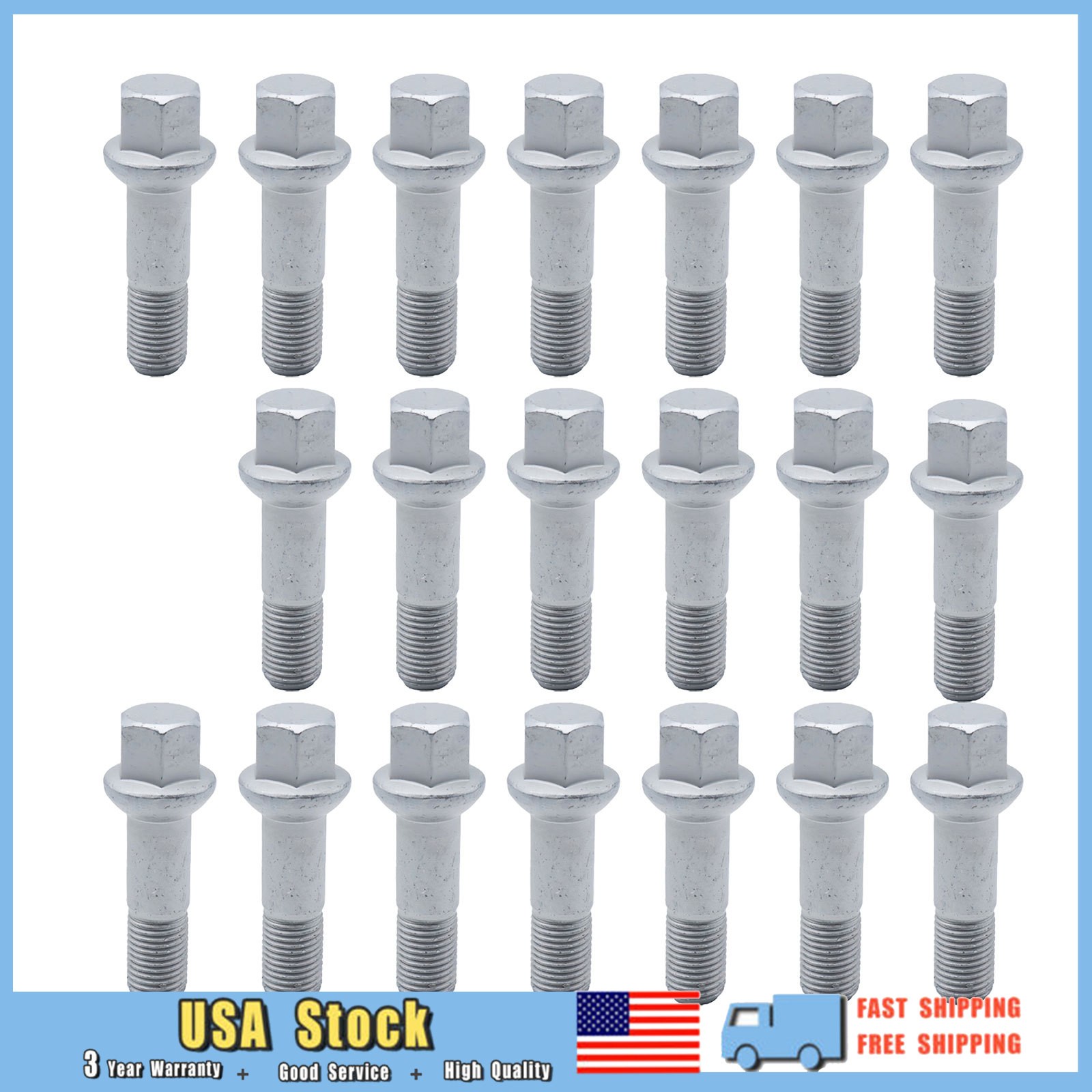 Set of 20 Lugs Bolts For 97-14 Mercedes Benz CL65 CL63 CL600 CL550 CL500 Coupe