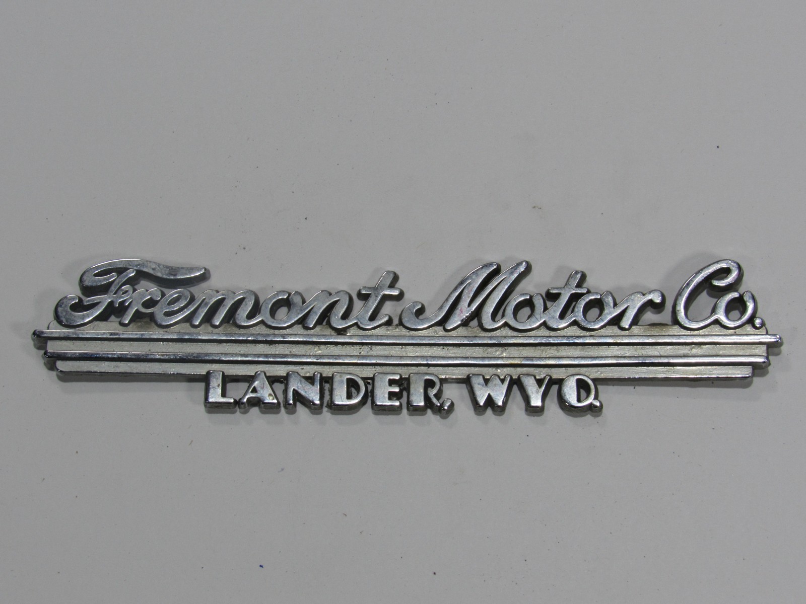VTG Fremont Motor Co Ford Lander Wyoming Metal Dealership Badge Emblem Tag WY