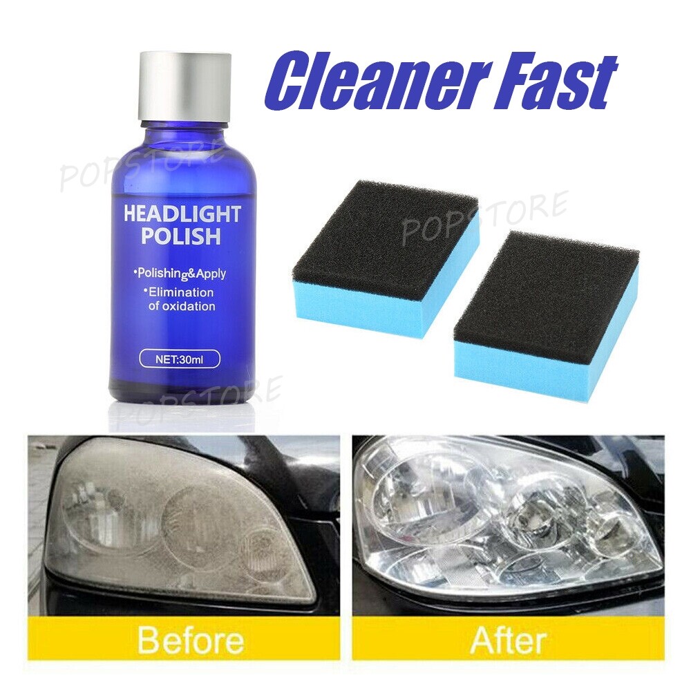 Car Headlight Restoration Set Fluid Repair Kit Plastic Light Polish Cleaner Fast
