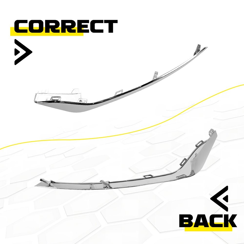 Pair LH RH Front Fog Light Lamp Strip Trim Fit For Ford Fusion 2019 2020 Chrome