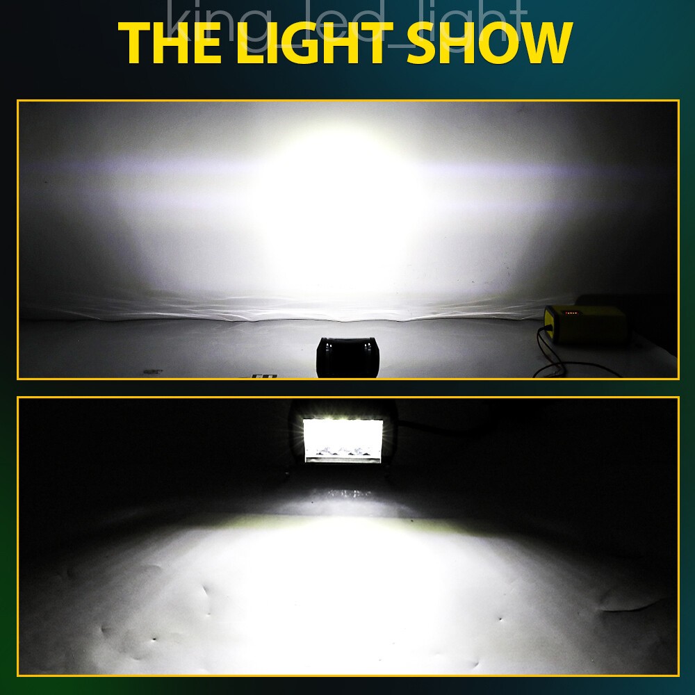 52” 1200W LED Light Bar + 22”+ 4″ Pods Combo Kit for Jeep Wrangler JK TJ CJ JL