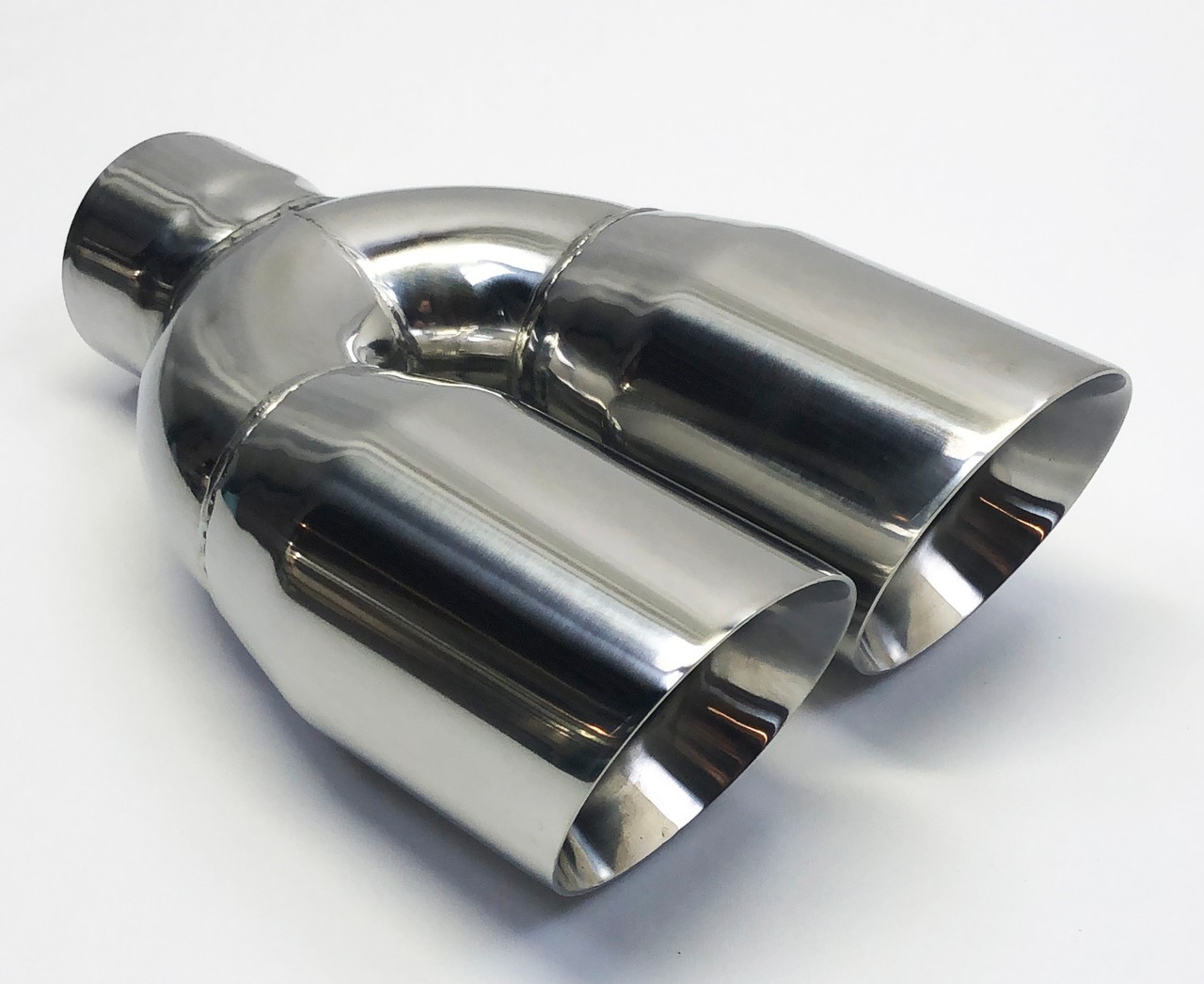 Exhaust Tip 3.00″ Inlet Dual 4.00 X 12.00 Long Round Double Wall Stainless Wesd