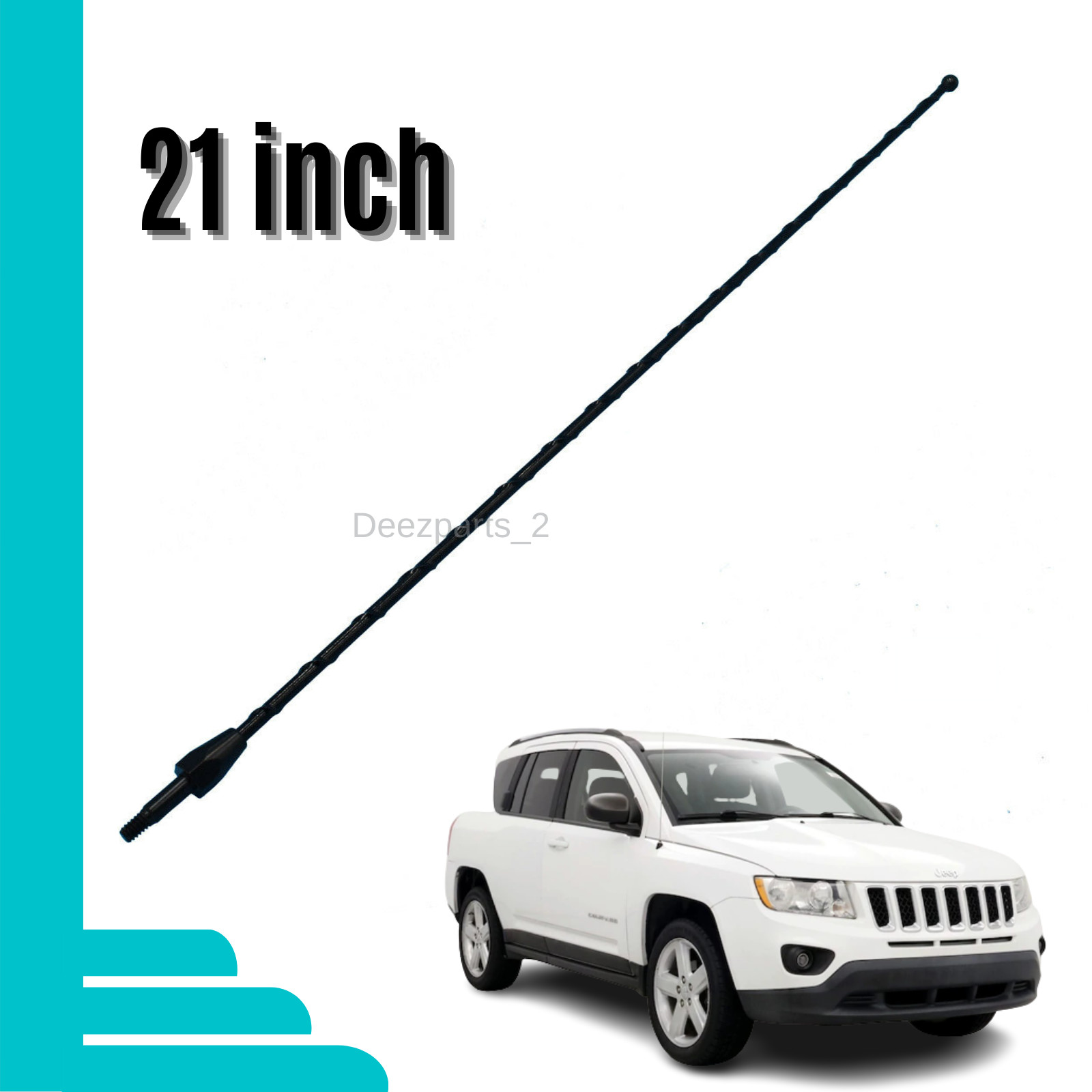 21 Inch Replacement Antenna Black for Jeep Compass 2007-2017