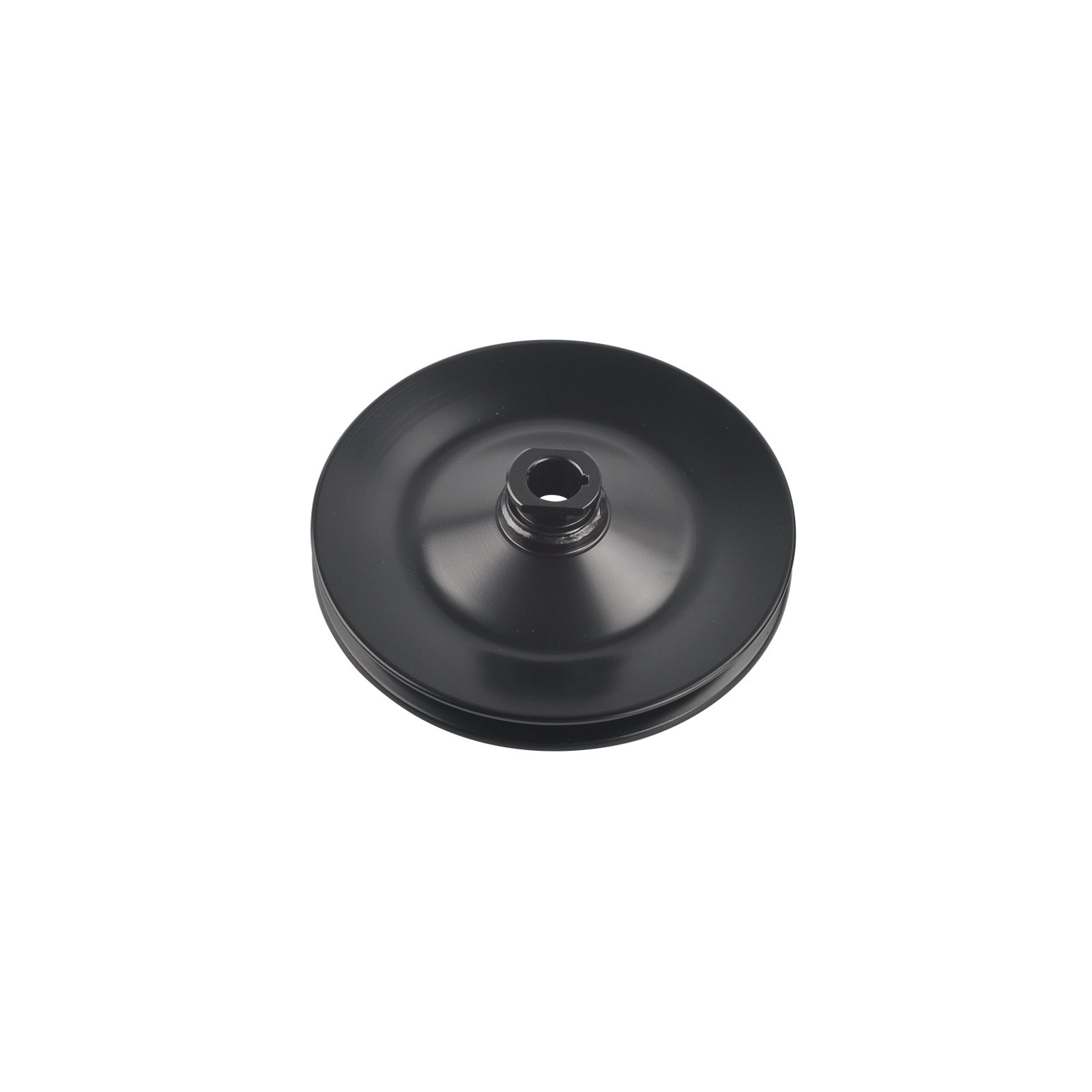 Black Saginaw Style Power Steering Pump & Single Groove Pulley For Chevy BBC SBC