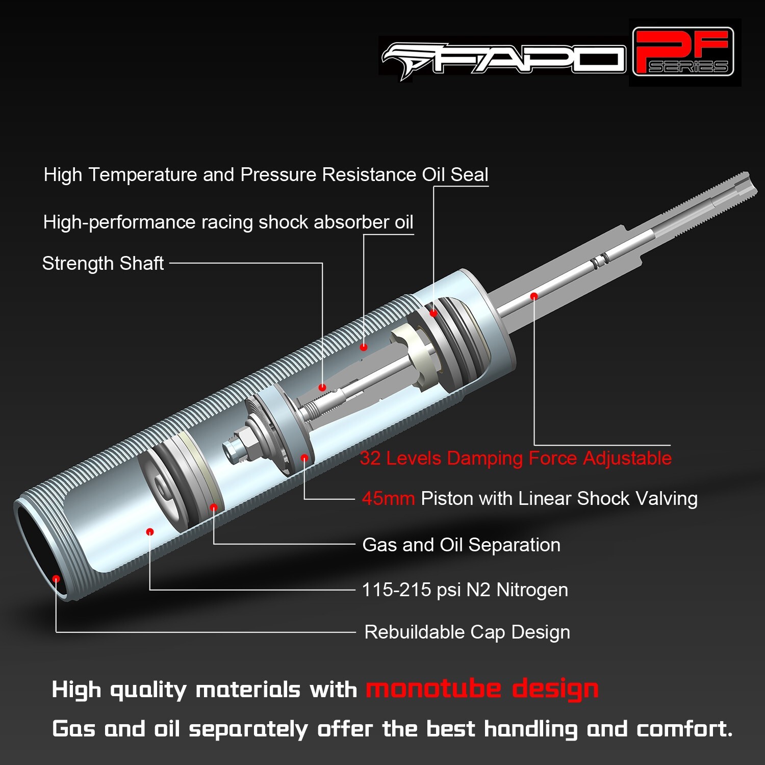 FAPO Coilover 32 Level Damper Lowering kit for Pontiac G8 2008-2009 RWD