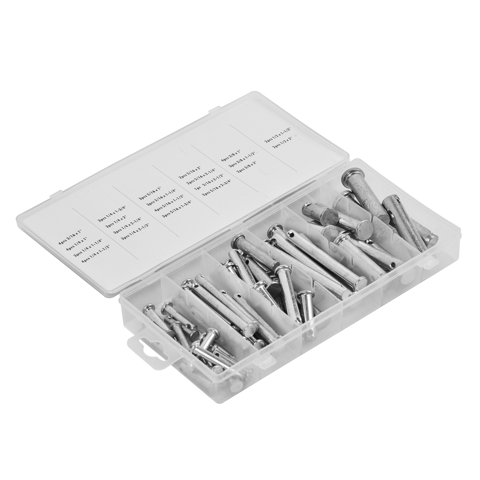 60pc Clevis Pin Assortment Tool Set, 3/32″ 1/8″,5/32″ Pin Hole For Car/ Tractors