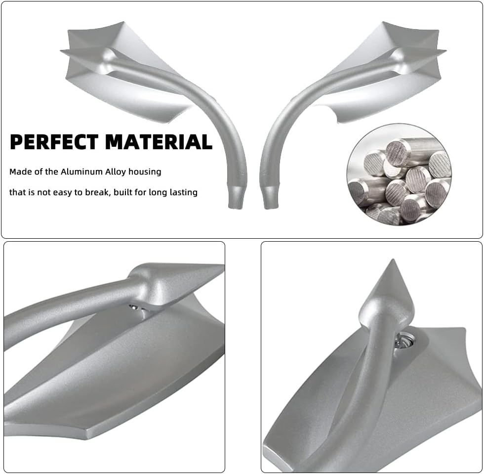 Irregular Shape Motorcycle Mirrors, Rearview Mirrors M8 10 Screws Harley Sliver