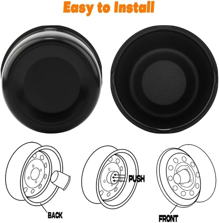 Rust-Proof 4Pcs 3.31″ Wheel Hub Caps – Easy Installation for Trucks & SUVs