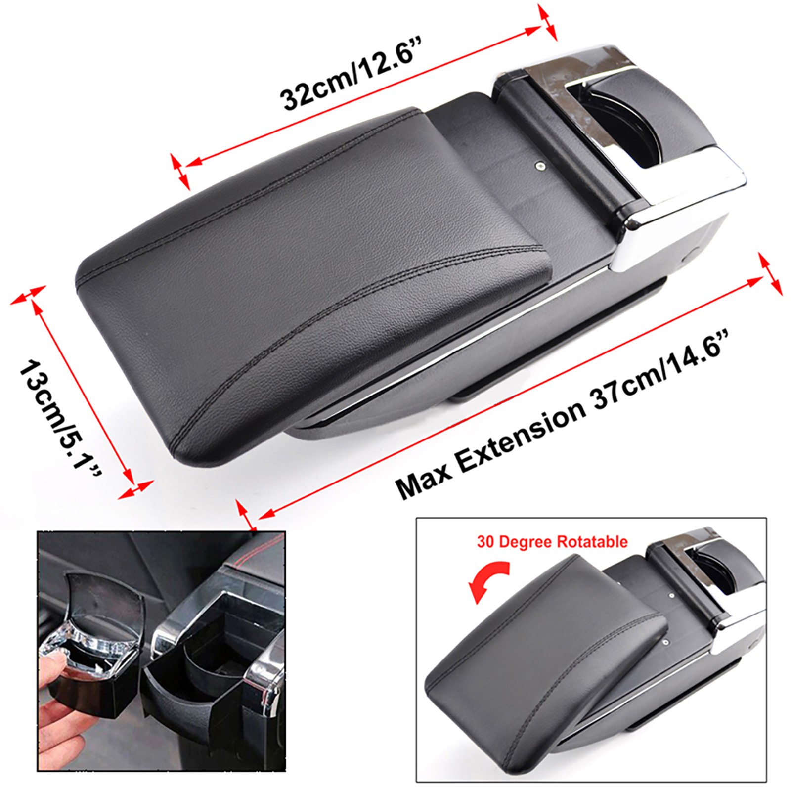Car Central Console Armrest Box PU Leather For Honda Fit / Jazz 2009-2013 (GE)