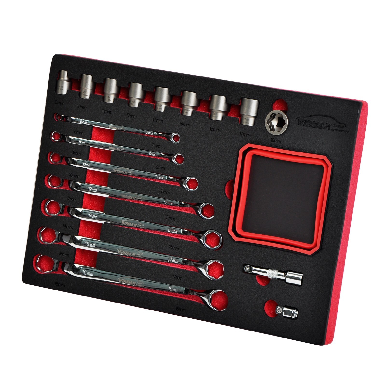 Nut & Bolt Extractor Set 6 – 17 mm Offset Wrenches and 10 – 19 mm Sockets Set