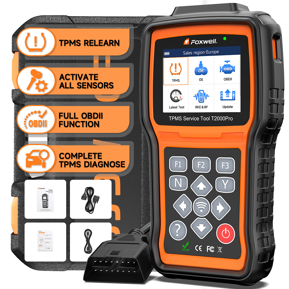 Foxwell T2000 PRO Car Tire Pressure TPMS Relearn Activate Sensors Programming
