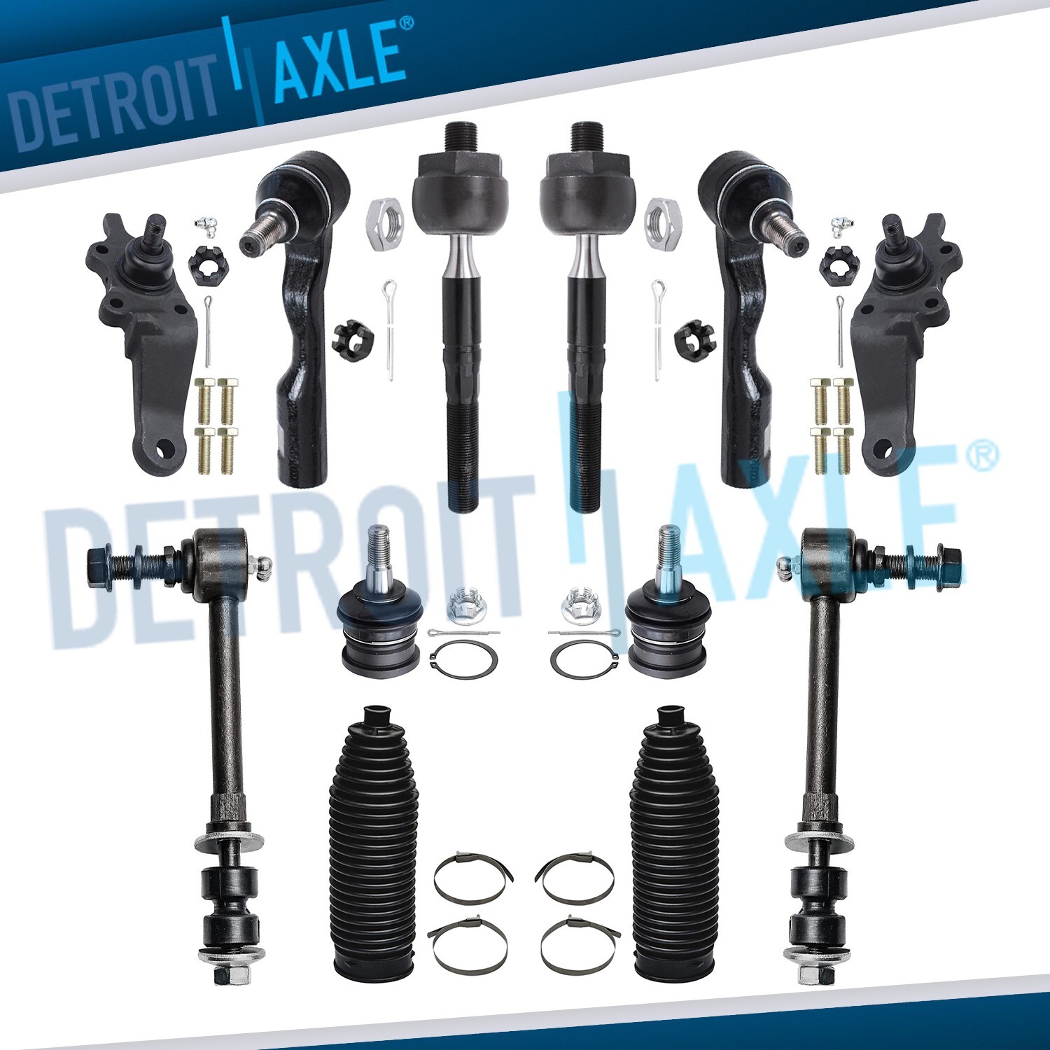 Front Ball Joints Sway Bars Inner Outer Tie Rods Boots for Toyota Tundra Sequoia