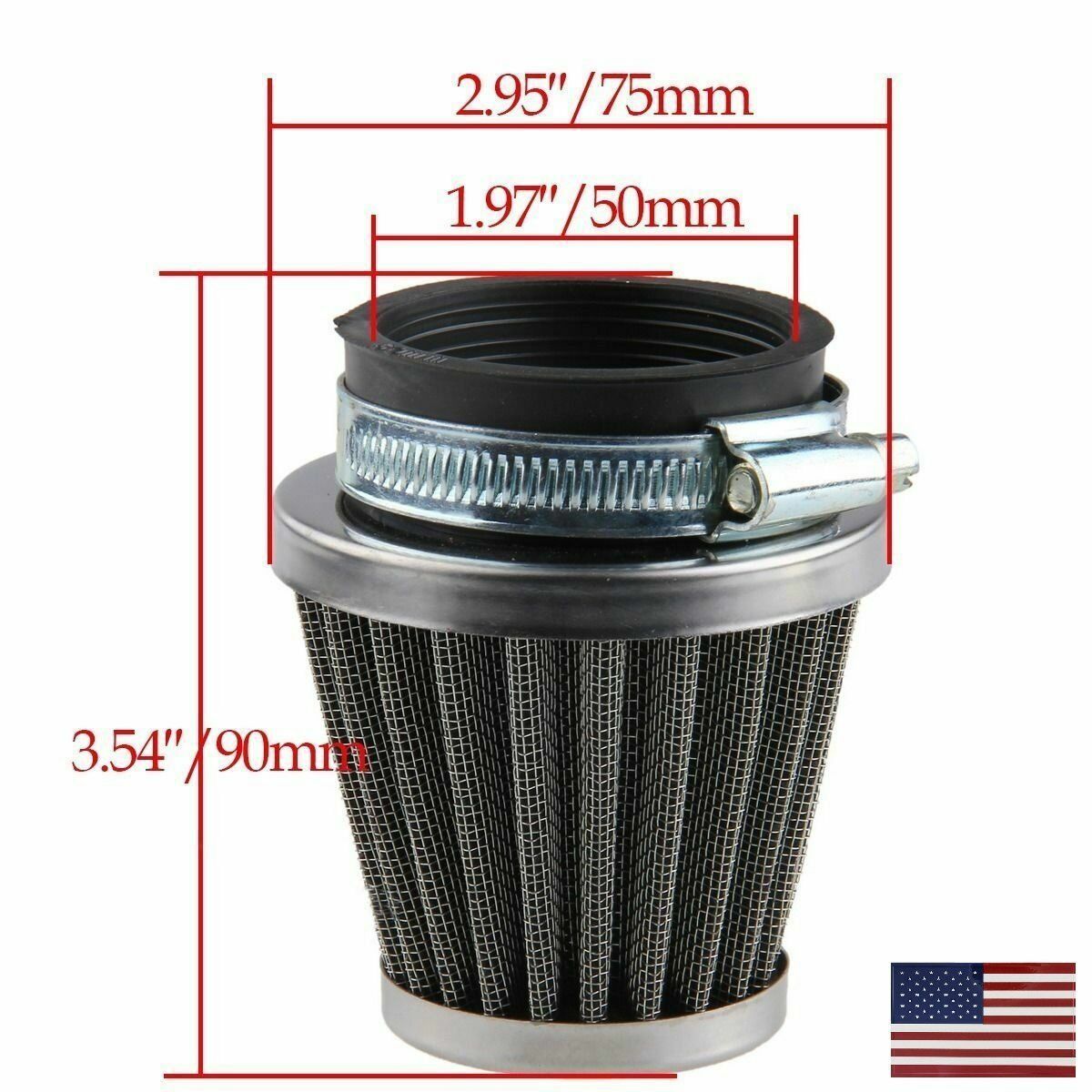 1.97″ 50mm Motorcycle Scooter Air Filter for Honda CL350 CL360 Yamaha DT250 HO