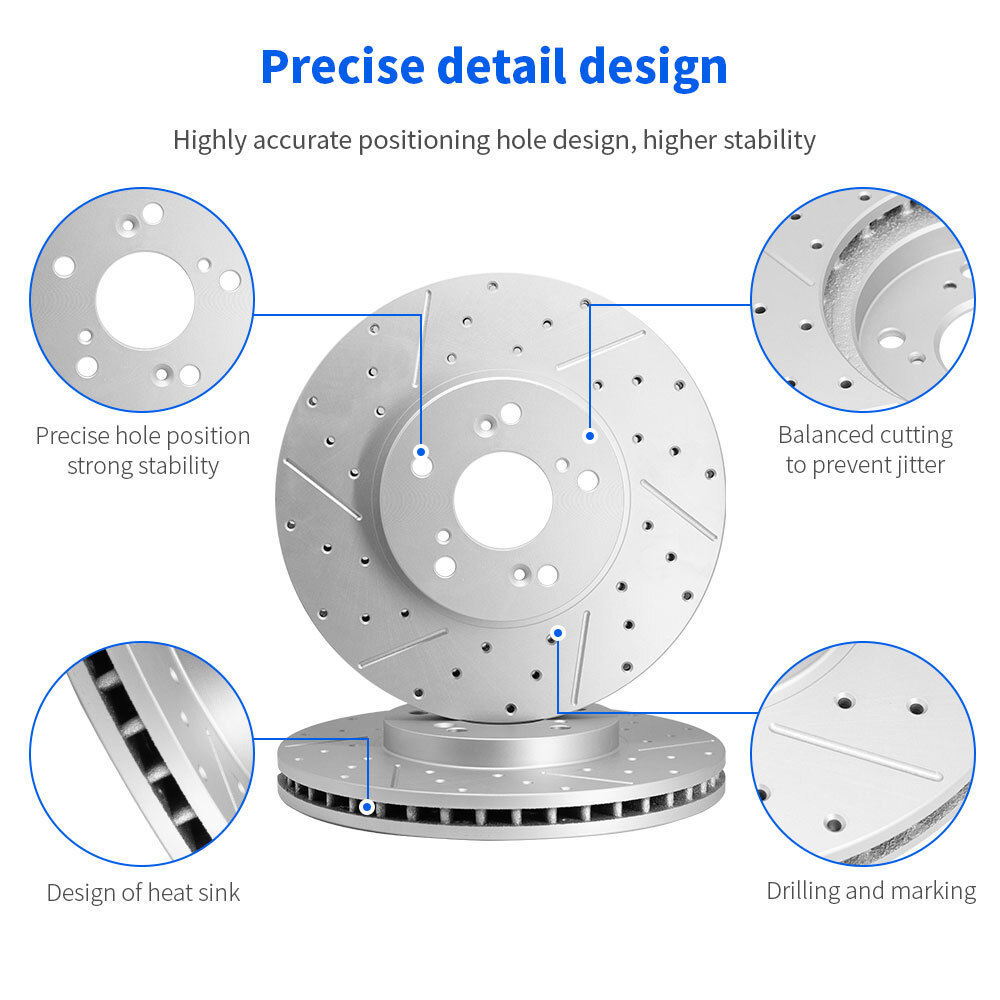 Front Rear Drilled Brake Rotors & Ceramic Pads For Subaru Legacy Outback Impreza