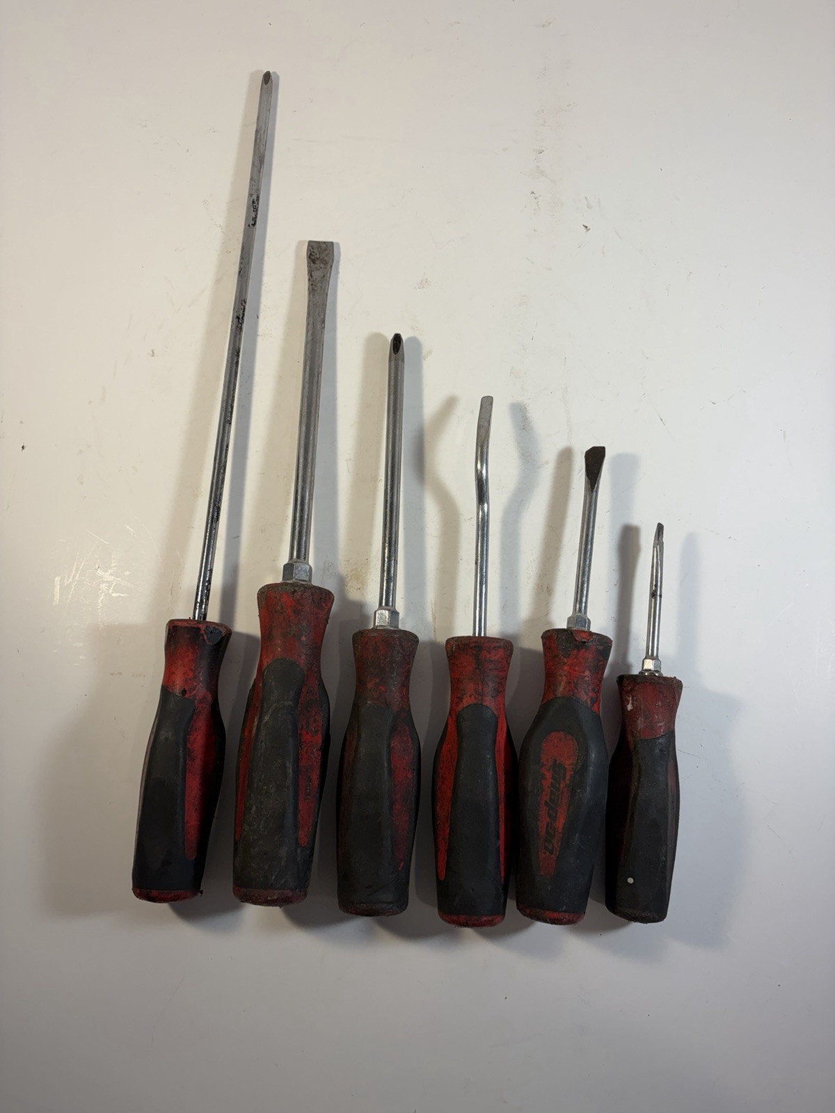 Snap On Soft Grip Screw Driver Set Of 6 Red Lot