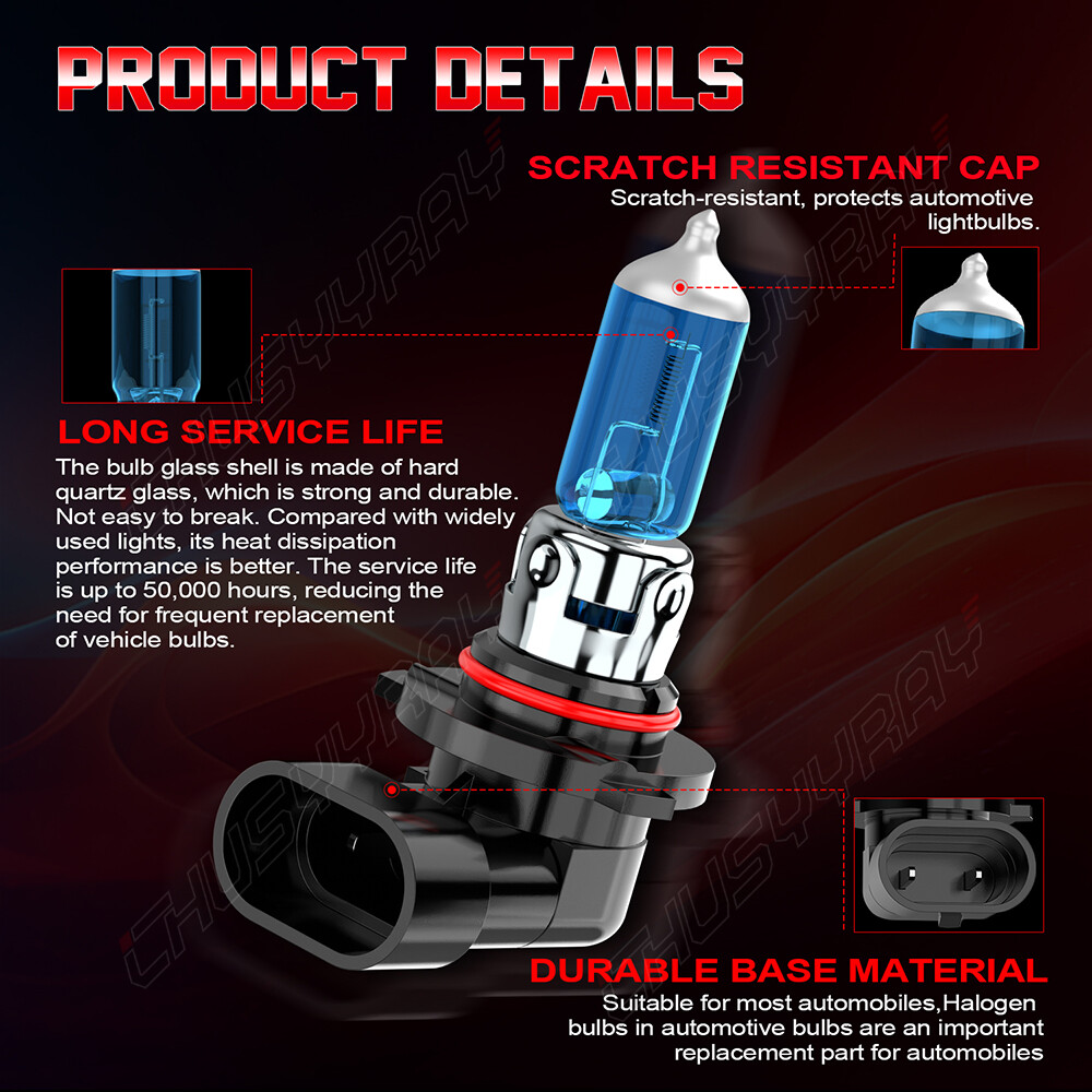 9005 HB3 Combo 2 Halogen Headlight High Low Beam Bulbs 5000K Warm White USA