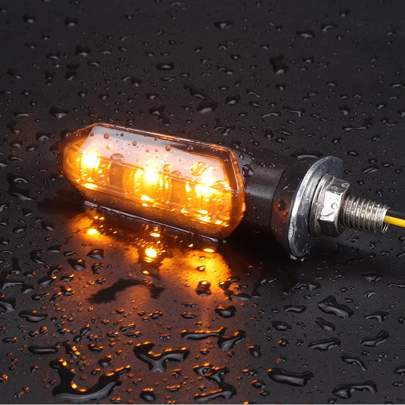 4x Motorcycle LED Turn Signal Blinker Lights Indicator Amber For Honda Yamaha