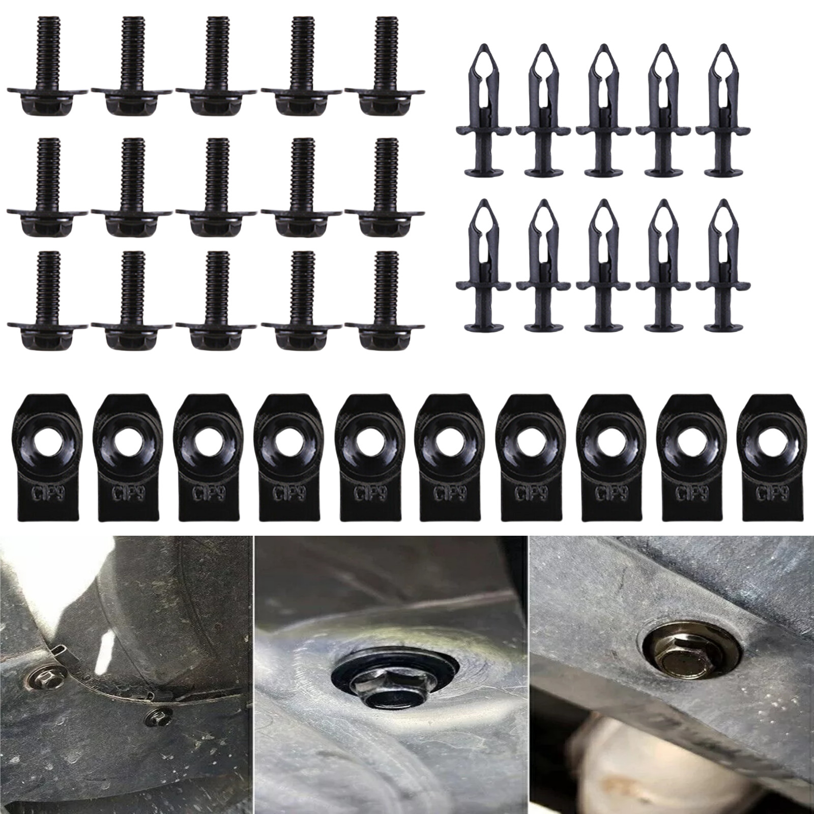 For Audi Body Bolts U-nut Clips – M6 Engine Under Cover Splash Shield Guard
