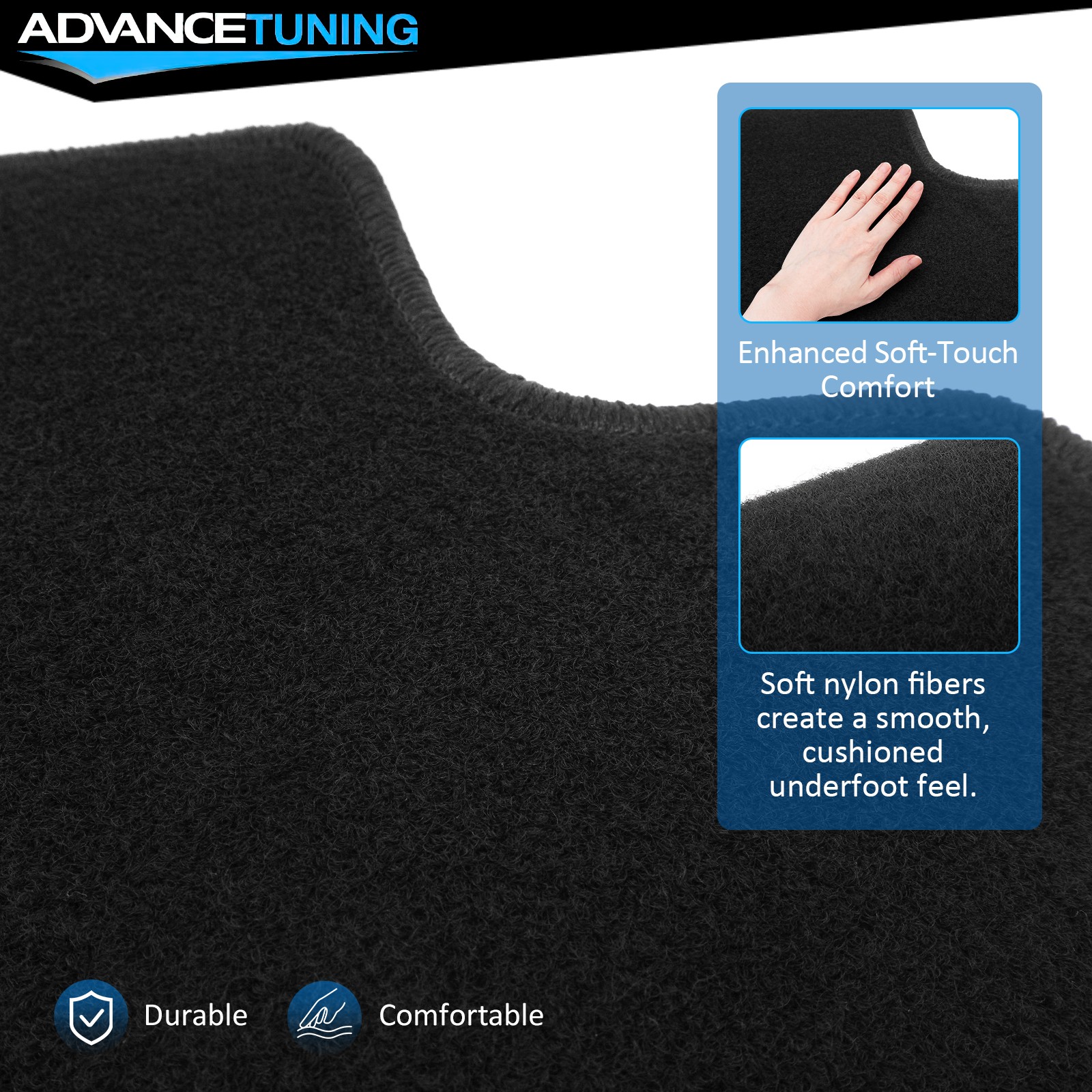 Fits 20-25 Hyundai Palisade 7/8-Seat OE Style Floor Mats Nylon Carpets 4PCS