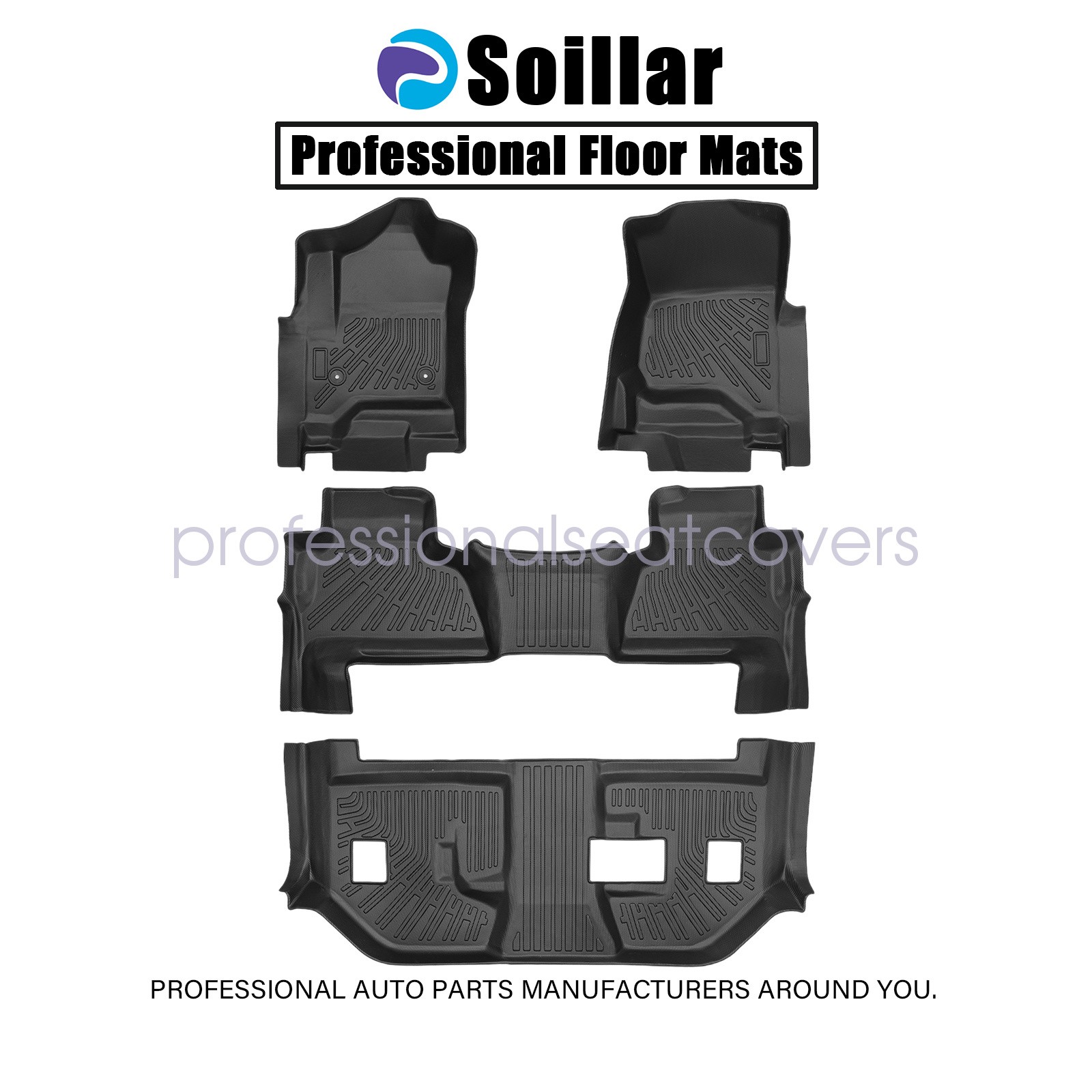 TPE For 2015-2020 Cadillac Escalade ESV 3D Floor Mats Liners All-Weather Black