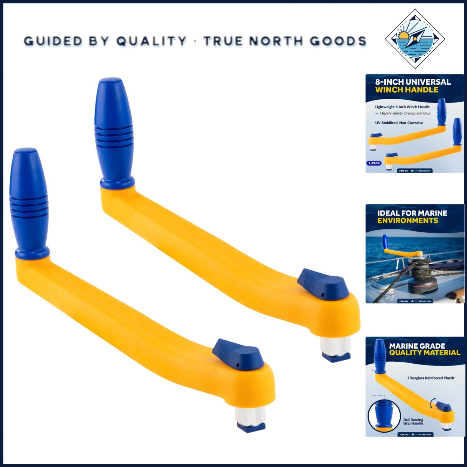 Lightweight 8-Inch Winch Handle for Sailboats, Fiberglass Reinforced Plastic