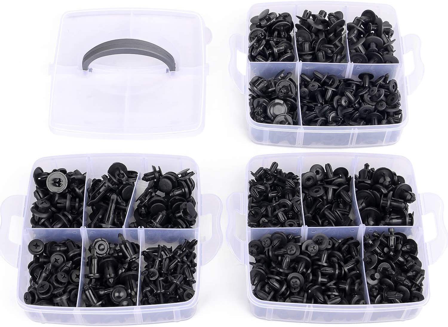 680Pcs Car Retainer Auto Fasteners Push Trim Plastic Clips Pin Rivet Bumper Kit