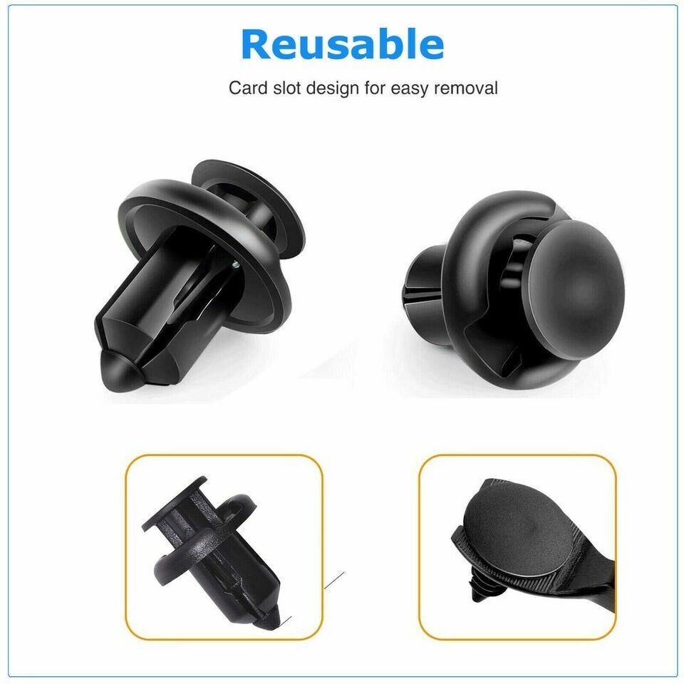 100Pcs Bumper Clips 10mm Hood Fender Push Rivets Retainer Fasteners For Honda