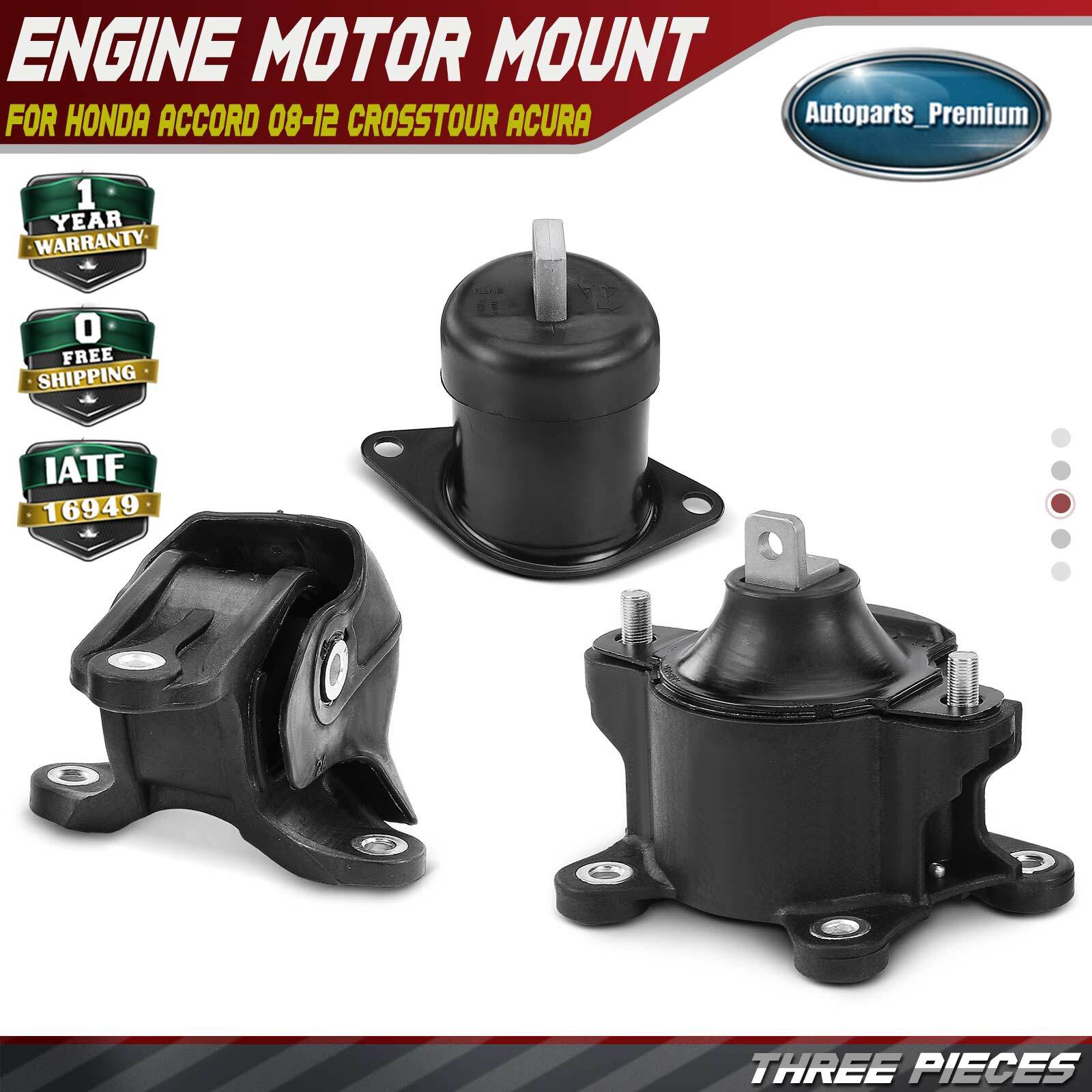 3x Engine Motor Mount for Honda Accord 2008-2012 Crosstour 2012-2015 Acura TSX