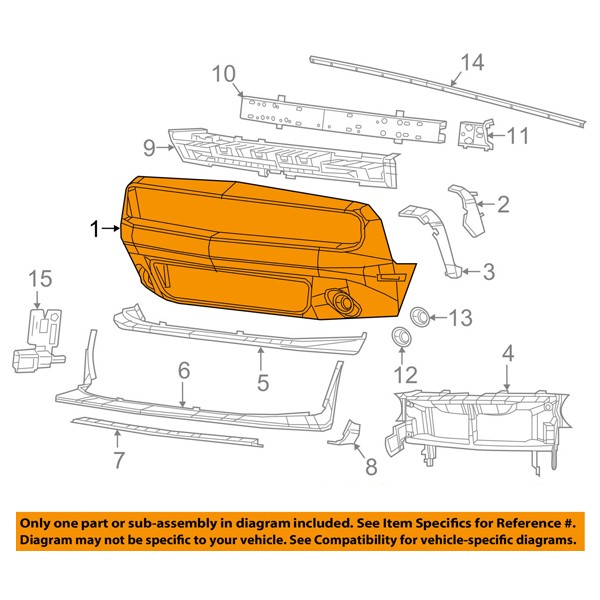 For 15-19 Challenger (without Wide Body) Front Bumper Cover Assy Primed Plastic