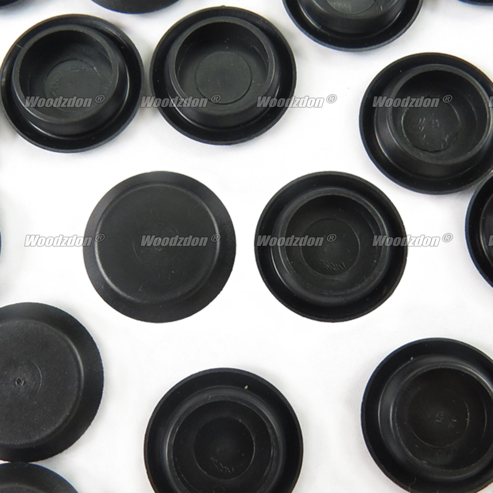 100pc Flush Mount Black Plastic Body & Sheet Metal Plug Button 3/4″ Hole 1″ Head