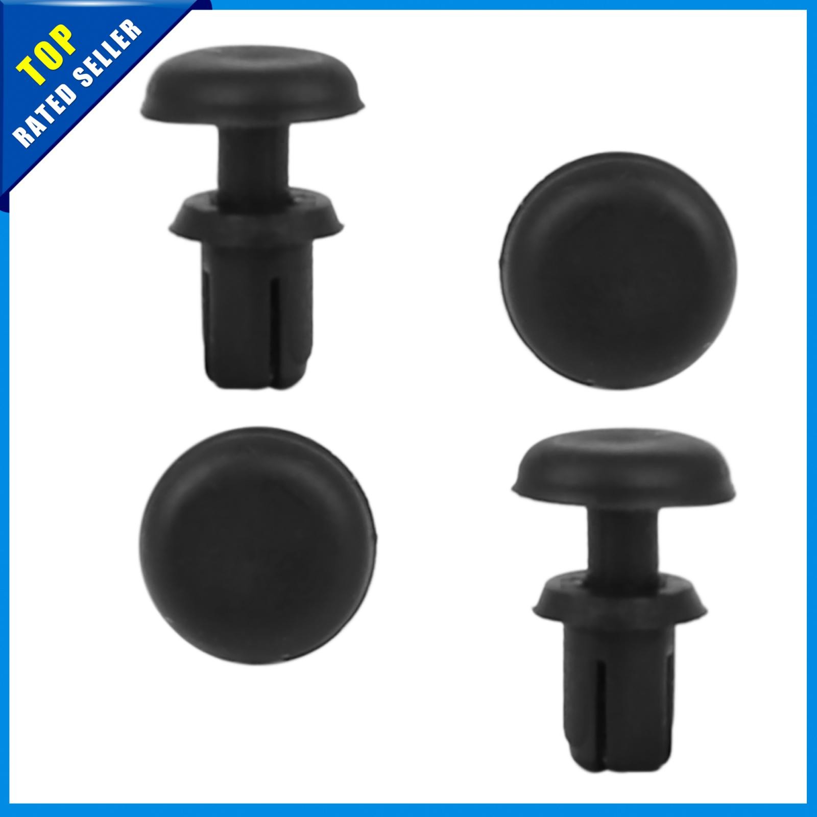 Universal Car 4mm Black Plastic Rivets Push Type Panel Fastener Clip Pack of 30