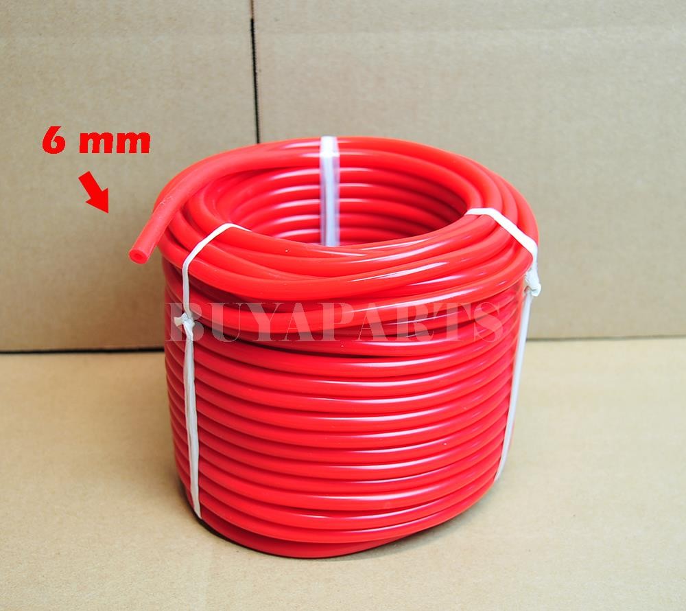 6MM/0.24″ RED SILICONE TURBO/INTAKE/BOV/AIR/FUEL VACUUM HOSE/LINE 20 FEET 20FT