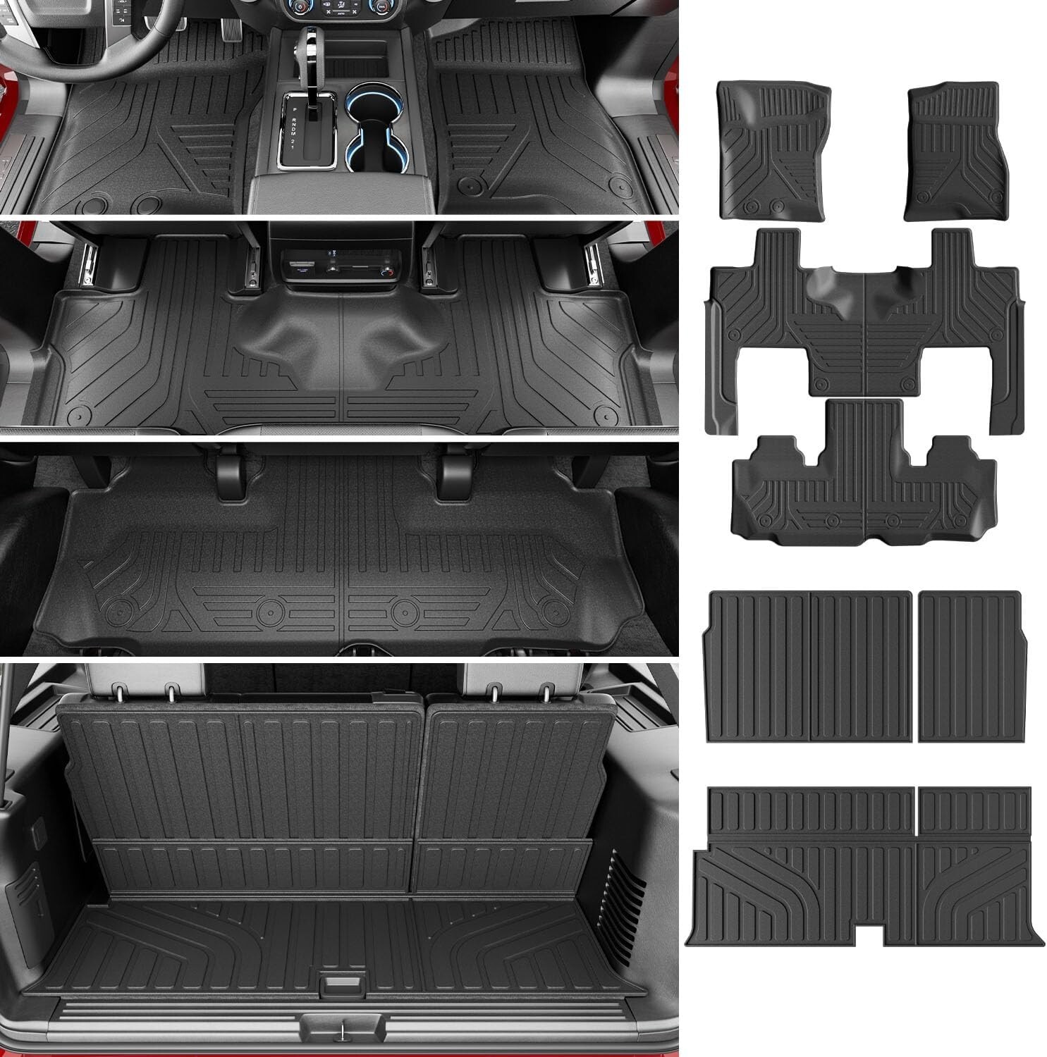 For 2003-2017 Ford Expedition Navigator 7-Seat Floor Mat Cargo Backrest Liner