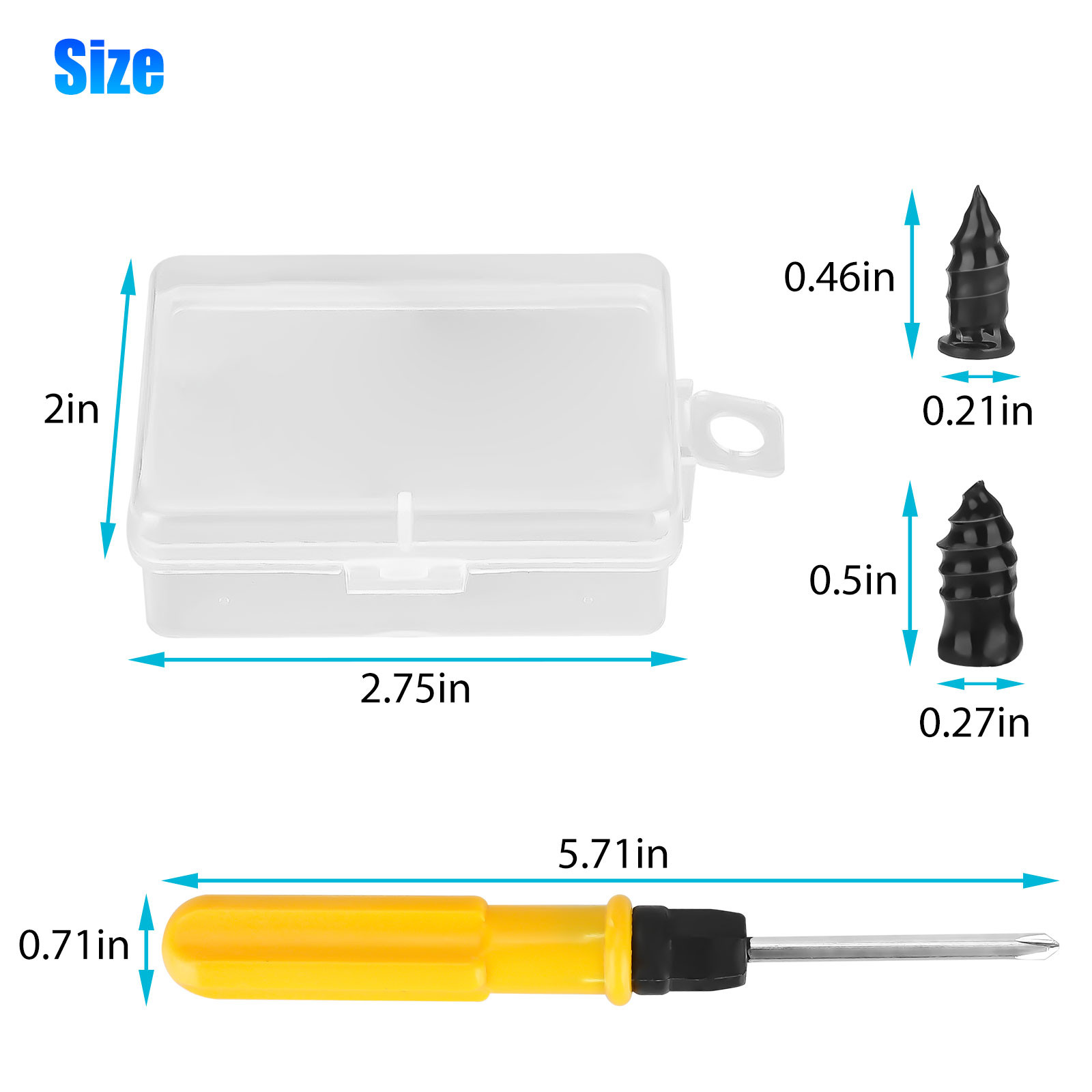 40 PCS Car Vacuum Tyre Repair Nail Tubeless Tire Repair Rubber Nails Repair Tool