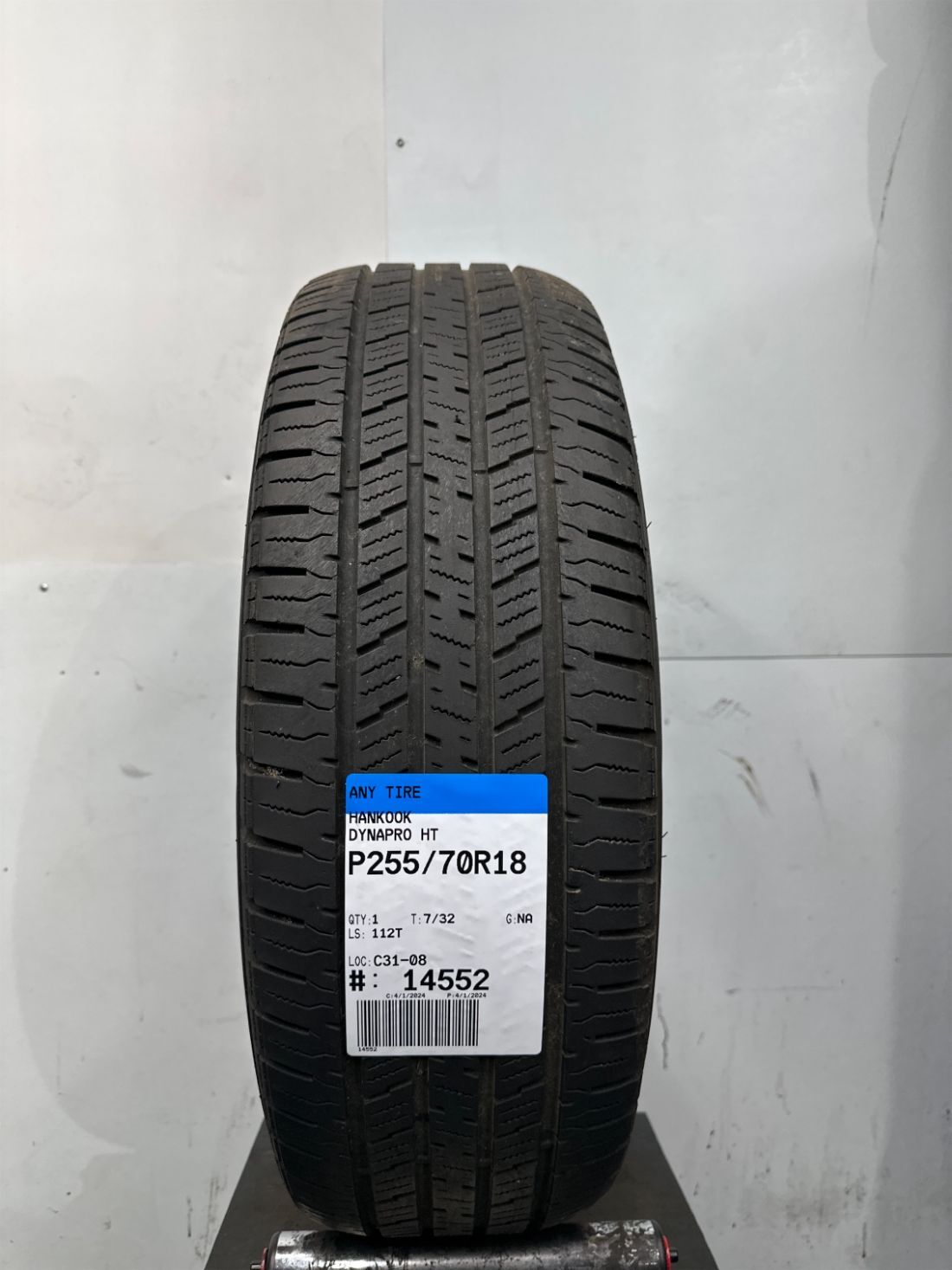 1 Hankook Dynapro HT Used Tire P255/70R18 2557018 255/70/18 7/32