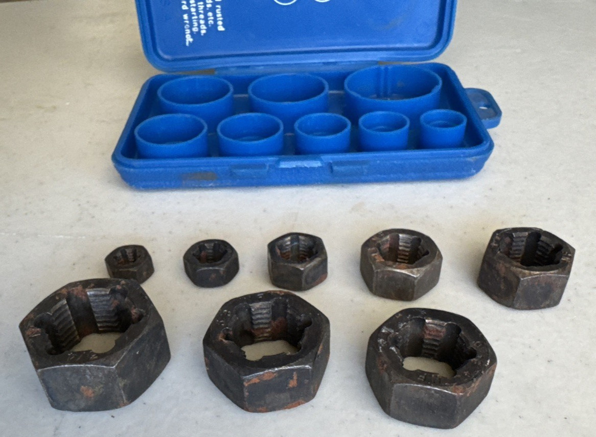 Vermont American Hex Rethreading Die Set, 8 Pieces Threads 5861, Made in USA