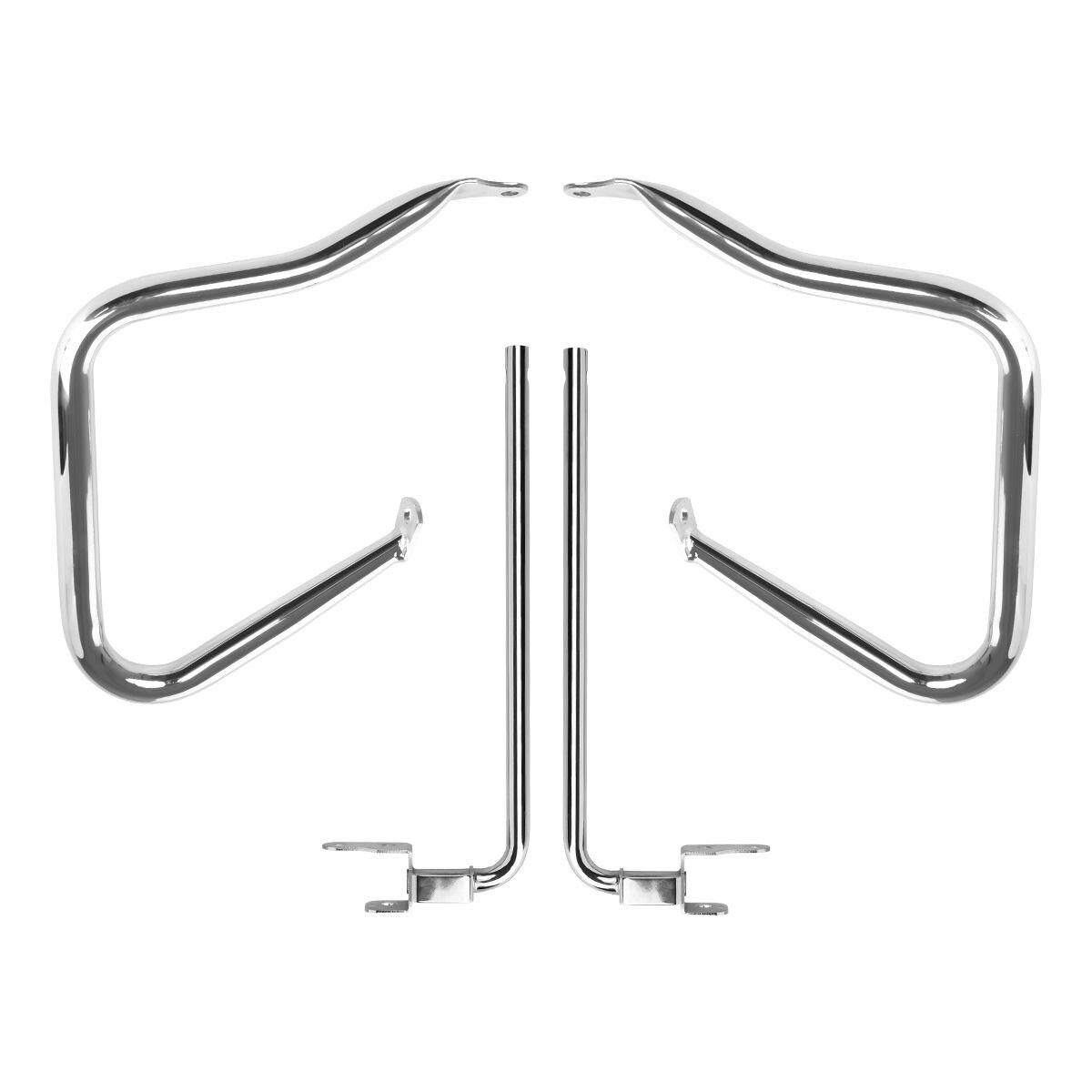 HogWorkz Chrome 1.25 in. Pork Chop Saddlebag Guards HW157209