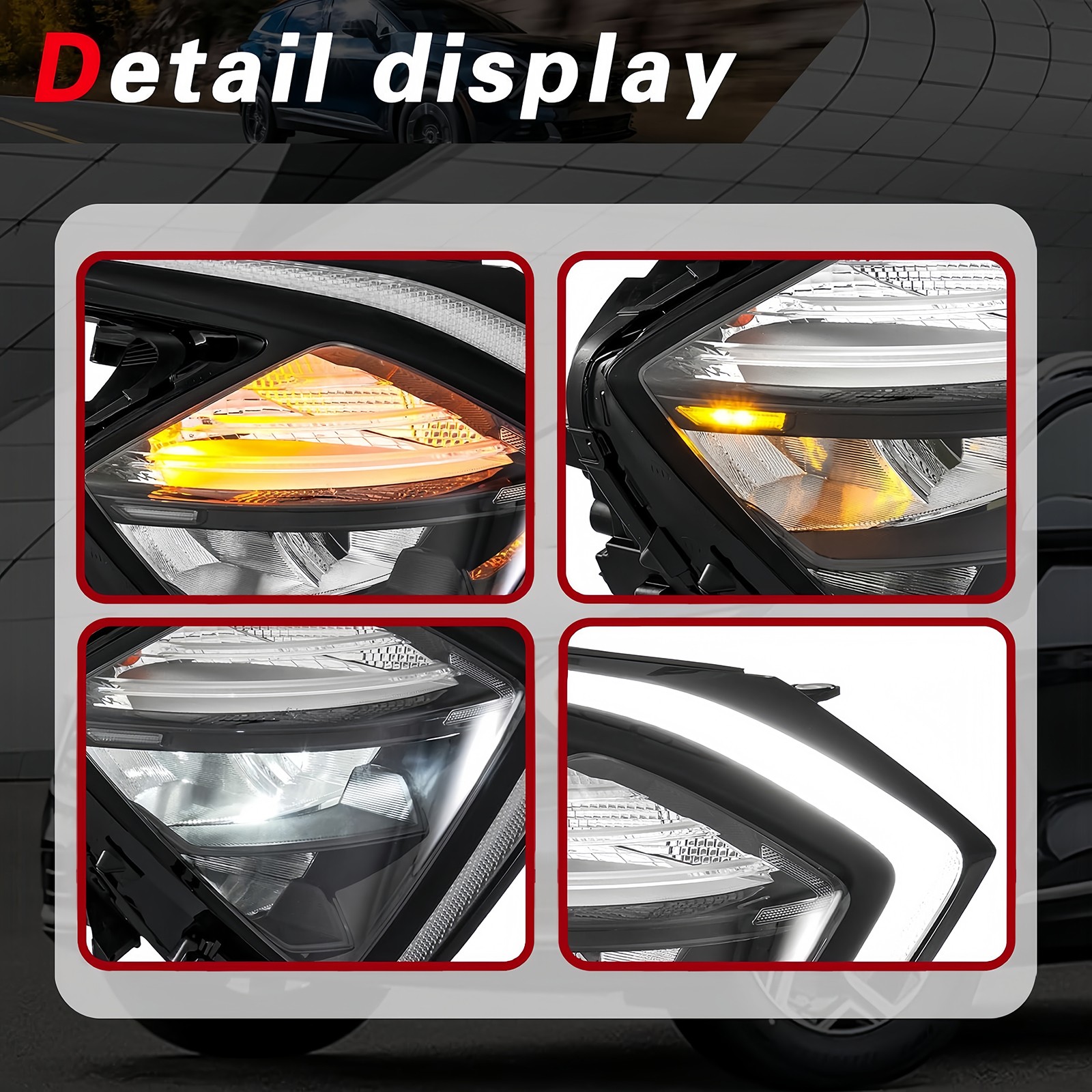 Pair Headlights For 2007-2013 GMC Sierra 1500 2500HD 3500HD Black Lamps Clear