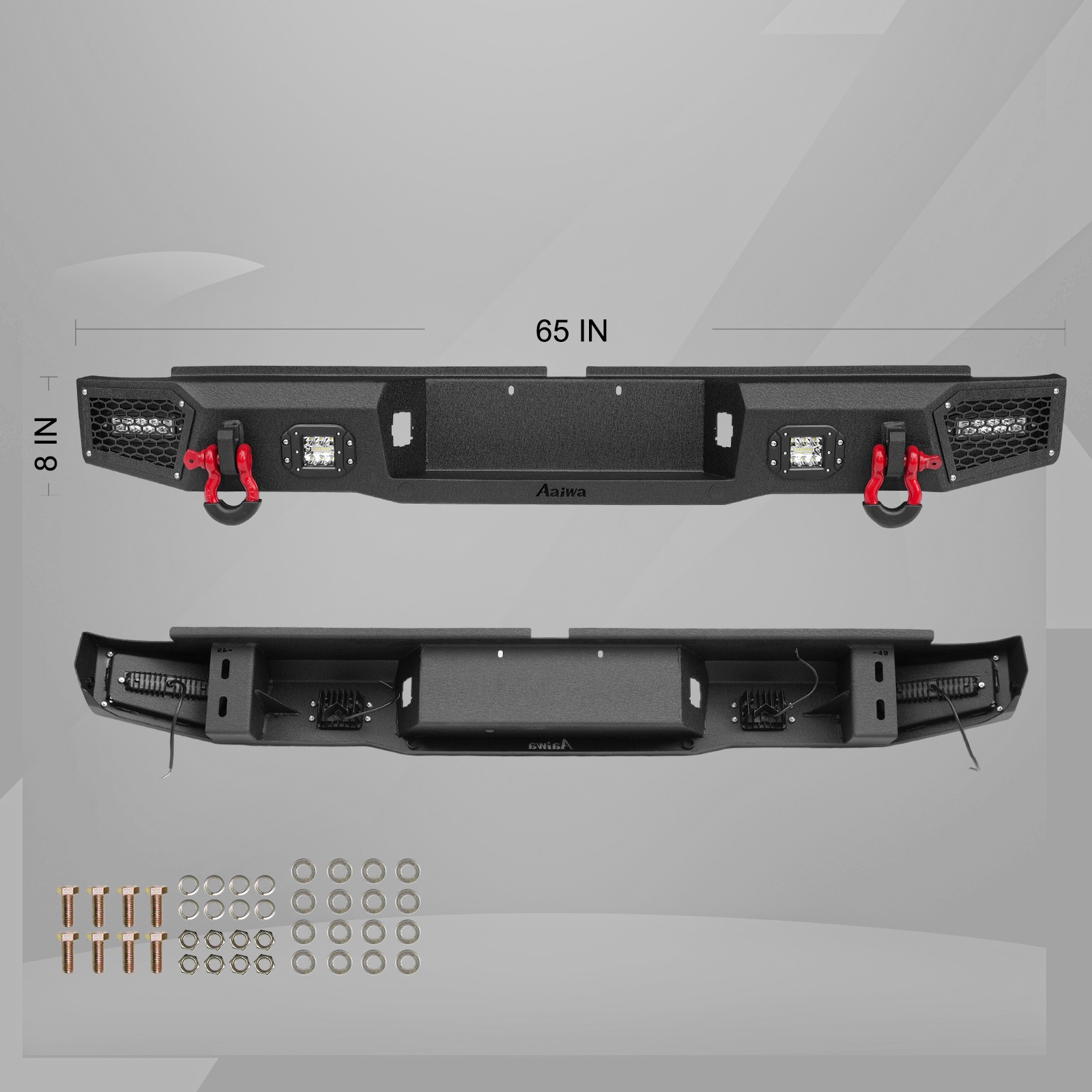 Aaiwa For 1995-2004 Toyota Tacoma Front/Rear Bumper W/Winch Plate&LED Lights