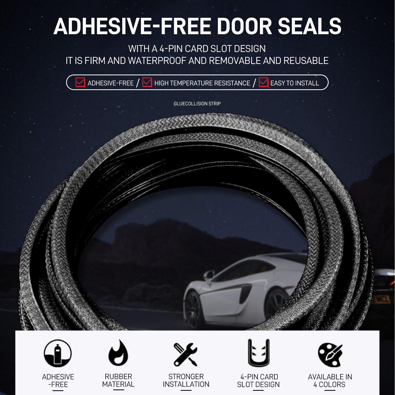 20ft U-Shape Rubber Seal Car Door Edge Guard Molding Trim Protectors Strip Black