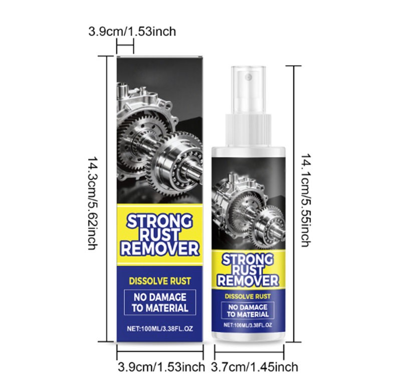 Strong Rust Remover 100ml/3.38fl.oz Powerful Rust Removal Spray For Cars &Tools