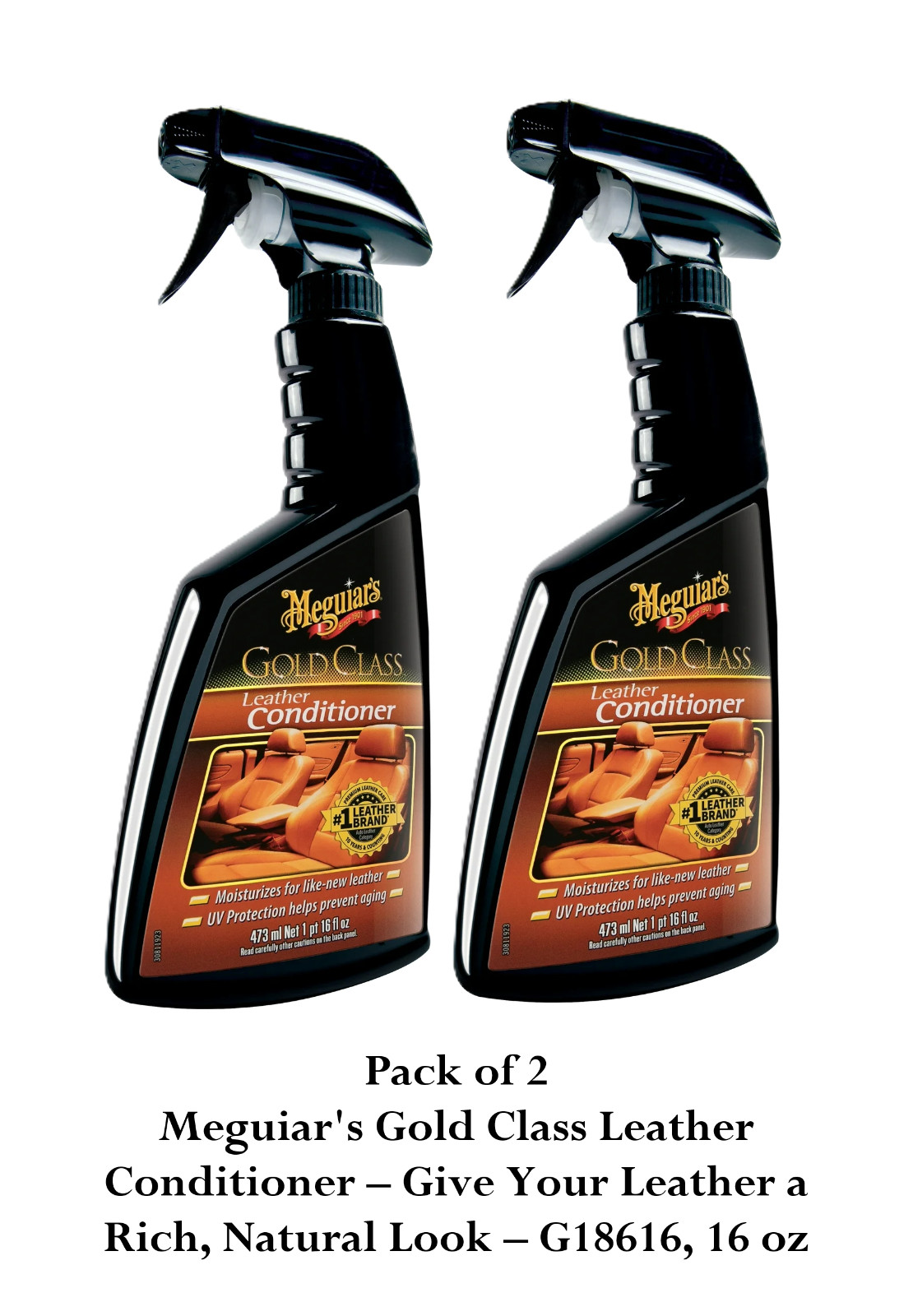 Meguiar’s G18616 Gold Class Leather Conditioner 16 Fluid Oz (2 Pack)