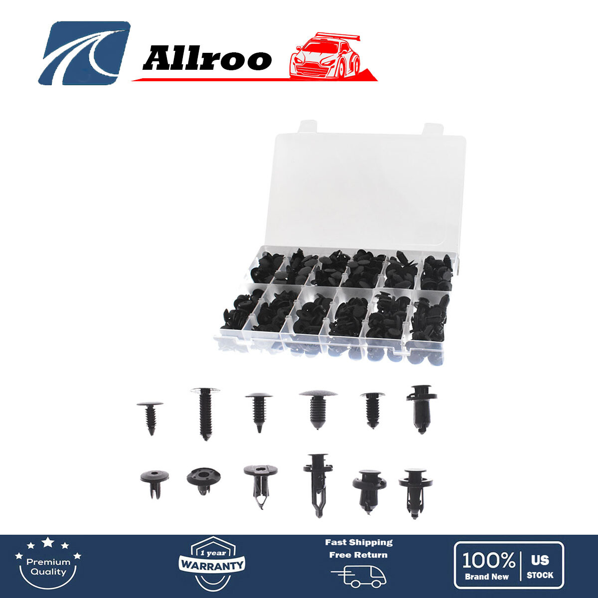 Push Pins Clips Retainers Automotive Assortment For GM Ford Toyota Honda 330Pcs
