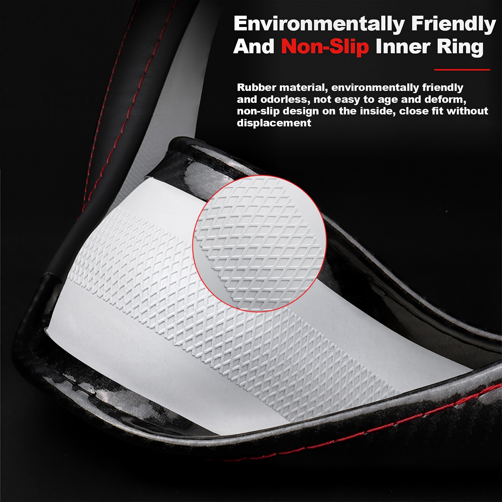 15” Flat Bottom D Shape Car Steering Wheel Cover Carbon Fiber For Mercedes Benz