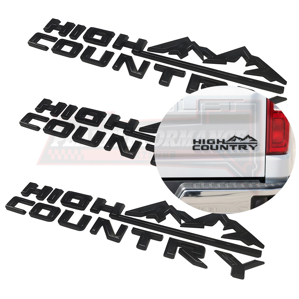 3X Gloss High Country Emblem Fender Door Tailgate Badge For Tahoe Silverado