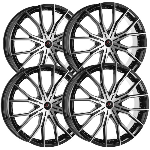 (4) Cavallo CLV-36 18×8 5×112/5×4.5″ +35mm Black/Machined Wheels Rims 18″ Inch