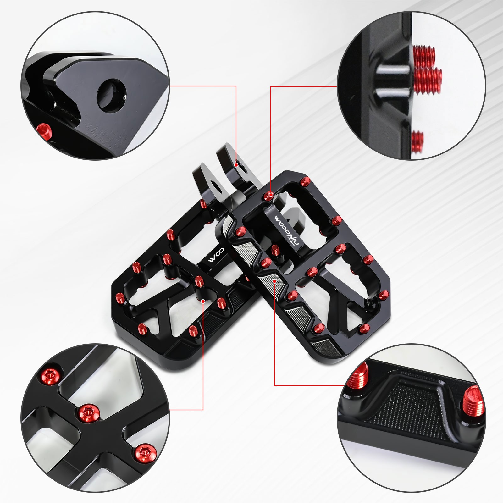 CNC Aluminum Alloy Pedals Foot Pegs Footpegs for Sur Ron Light Bee X Segway X160
