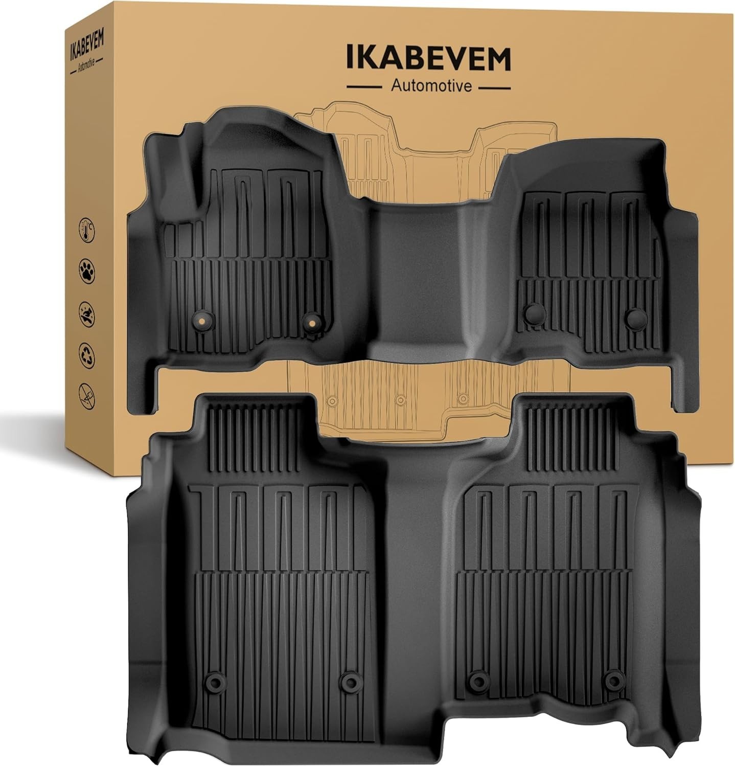 Non-Toxic TPE Floor Mats for 2019-2026 Chevy Silverado & GMC Sierra Protection