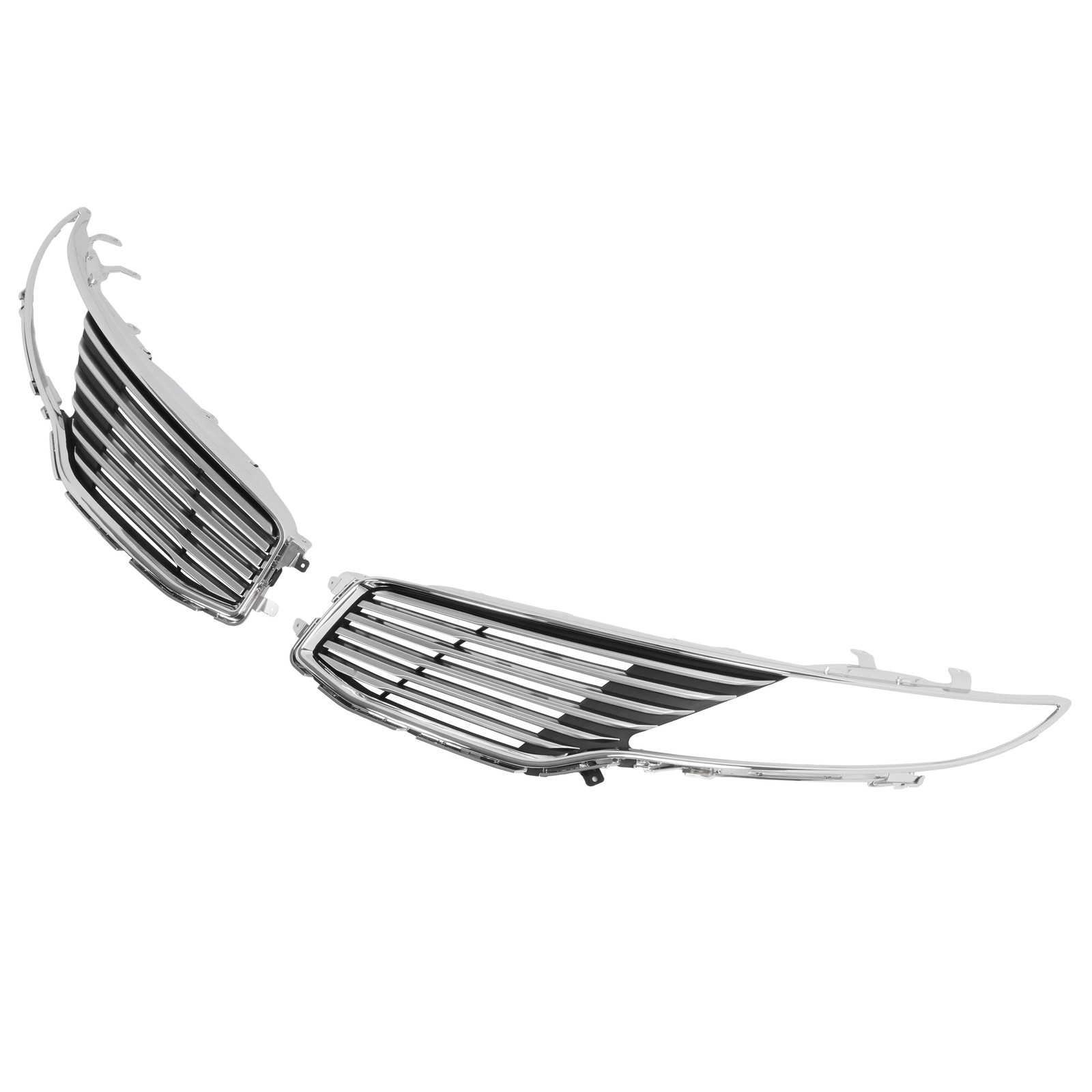 Fits 2013-2016 Lincoln MKZ Chrome Upper Radiator Grille Driver&Passenger Side